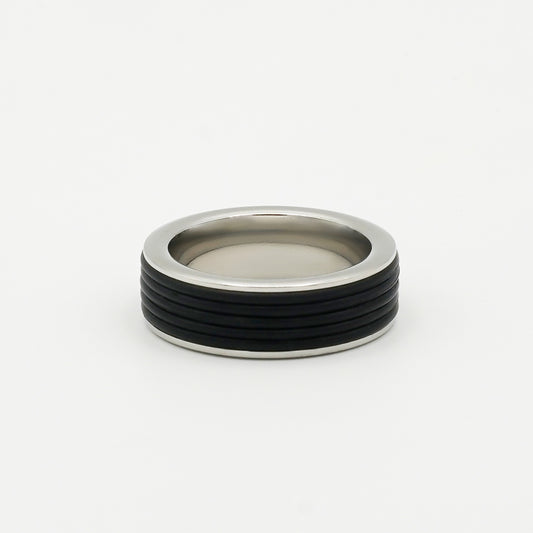Dual-Tone Grooved Band Ring - Biraaj
